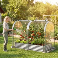 Northix Verzinktes Hochbeet 6x3x1 Fuß mit PVC-Abdeckung