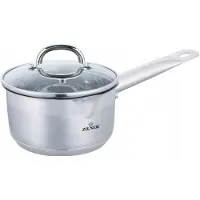 Zilner Stieltopf 2,4L Edelstahl mit Messskala und Deckel