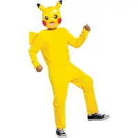 Pokémon Kostüm mit Maske Pikachu, 10-12 Jahre