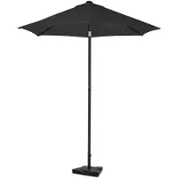 Vonroc Sonnenschirm Torbole – Ø200cm – Premium-Sonnenschirm – Anthrazit/Schwarz | Inklusive Betonsockel 20 kg