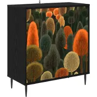 Syfax Sideboard ZAANDAM Schwarz Eichen-Optik 69 x 33 x 76 cm