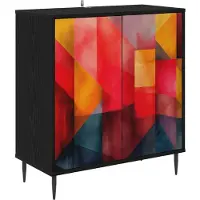 Syfax Sideboard HEESCH Schwarz Eichen-Optik 69 x 33 x 76 cm