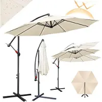OEM Gartensonnenschirm Ø 3 m cremefarben – Komfortable Schatten für draußen essen und entspannen