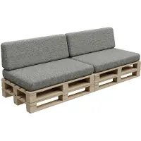 POOM Palettenkissen, Palletenpolster, Gartenkissen, PFBG (2X Set (120x80 + 120x35), Dunkelgrau)