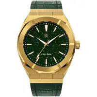 Paul Rich Herrenuhr Star Staub Grün Gold Leder 42