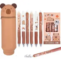 OEM Silikon-Kapazitäts-Etui, 2-in-1, 6-Stifte, standart, auswaschbare Gelpennen, für Schule, Geschenk für Jungen und Mädchen