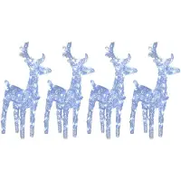 vidaXL LED-Rentiere 4 Stk. Kaltweiß 160 LEDs Acryl