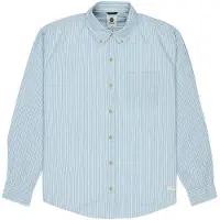 Element Langarmhemd "Button Down Regular Poplin", Herren, Gr. M, blau (classic stripes blau), Obermaterial: 100% Baumwolle., Hemden Langarmhemd