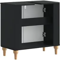 vidaXL Waschbeckenschrank ALKMAAR Schwarz 59,5 x 31,5 x 59 cm