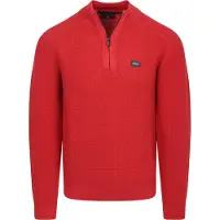 New zealand auckland NZA Half Zip Slub Knit Melange Rot