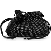 Liu Jo für Damen. AF6099-T767A Kleine Riccy-Tasche mit Strasssteinen, schwarz (OSFA), Lässig, Party, Polyester