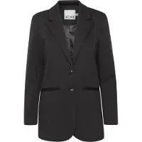 Ichi Blusenblazer "Damen Blazer IHKATE", Damen, Gr. L, schwarz, Obermaterial: 74% Polyester PES. 22% Viskose CV. 4% Elasthan EL., Blazer Blusenblazer