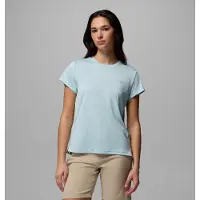 Columbia Funktionsshirt , Damen, Gr. M (38/40), blau (marine light heather), Obermaterial: 100% Polyester, Shirts Funktionsshirt, Kurzarm-Design, sportliche Passform, aus Polyester