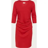 Kaffe Midikleid "Damen Kleid KAindia", Damen, Gr. S, N-Gr, rot (haute rot), Obermaterial: 76% Polyester Pol. recyc.. 20% Viskose CV. 4% Elasthan EL., Kleider Midikleid