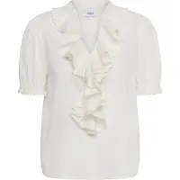 St. Tropez Kurzarmbluse SAINT TROPEZ "Damen Kurzarm-Bluse LousaSZ", Damen, Gr. M, weiß (ice), Obermaterial: 100% Baumwolle CO., Blusen Kurzarmbluse