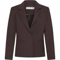 Pulz Jeans Blusenblazer "Damen Blazer PZBINDY", Damen, Gr. 36, braun (espresso), Obermaterial: 53% Baumwolle CO. 44% Polyester PES. 3% Elasthan EL., Blazer Blusenblazer