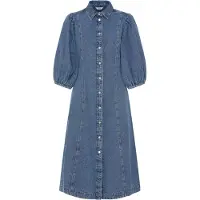 B.young Jeanskleid "Damen Denimkleid BYKAPUCA", Damen, Gr. 36, N-Gr, blau (mid blau denim), Obermaterial: 100% Baumwolle CO., Kleider Jeanskleid