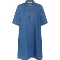 Culture Midikleid "Damen Freizeitkleid CUWINNIE", Damen, Gr. L, N-Gr, blau (dunkelblau wash), Obermaterial: 90% Baumwolle CO. 10% Lyocell CLY., Kleider Midikleid