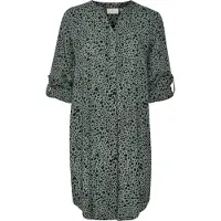 Kaffe Midikleid "Damen Kleid KAmarana", Damen, Gr. 34, N-Gr, schwarz (balsam grün, schwarz leo), Obermaterial: 100% Viskose LENZING ECOVERO CV LenzEcov., Kleider Midikleid