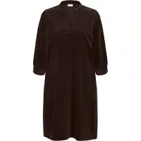 Pulz Jeans Midikleid "Damen Kleid PZSALLY", Damen, Gr. S, N-Gr, braun (espresso), Obermaterial: 83% Baumwolle CO. 15% Viskose CV. 2% Elasthan EL., Kleider Midikleid