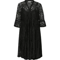 Cream Midikleid "Damen Kleid CRTiley", Damen, Gr. 36, N-Gr, schwarz (pitch schwarz), Obermaterial: 60% Baumwolle CO. 40% Polyamid PA., Kleider Midikleid