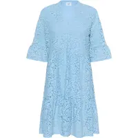 Saint tropez Midikleid SAINT TROPEZ "Damen Kleid ZannaSZ", Damen, Gr. L, N-Gr, blau (airy blau), Obermaterial: 40% Baumwolle CO. 30% Polyamid PA. 30% Viskose CV., Kleider Midikleid