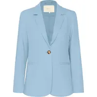 Kaffe Blusenblazer "Damen Blazer KASAKURA", Damen, Gr. 34, blau (faded denim), Obermaterial: 77% Polyester PES. 18% Viskose CV. 5% Elasthan EL., Blazer Blusenblazer