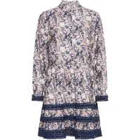 Pulz Jeans Midikleid "Damen Kleid PZPERNILLE", Damen, Gr. XL, N-Gr, blau (dunkelblau paisley printed), Obermaterial: 83% Viskose CV. 17% Polyamid PA., Kleider Midikleid