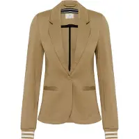 Kaffe Blusenblazer "Damen Blazer Kinnie", Damen, Gr. S, beige (petrified oak, chalk stripe), Obermaterial: 76% Polyester PES. 20% Viskose CV. 4% Elasthan EL., Blazer Blusenblazer