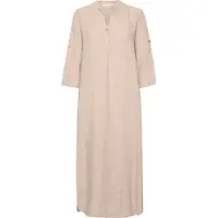Cream Midikleid "Damen Kleid CRBellis", Damen, Gr. S/M, N-Gr, blau (crispy sand), Obermaterial: 100% Leinen LI., Kleider Midikleid