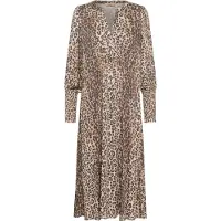 Culture Midikleid "Damen Kleid CUdana", Damen, Gr. L, N-Gr, beige (leopard), Obermaterial: 100% Viskose LENZING ECOVERO CV LenzEcov., Kleider Midikleid