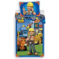 Unyqoos Bob de Bouwer Bettbezug-Set Team – Kinderbettwäsche 140 x 200 cm, Kissenbezug 70 x 90 cm (extra groß), 100% Baumwolle, waschbar 40°C