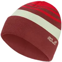 Jack Wolfskin - Kid's Stripy Knit Beanie - Mütze Gr 49-50 cm rot