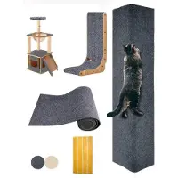 OEM Krabbelmat für Katzen - Selbstklebende Katzenliege - 1 Stück - Grau-Ton - 200 x 40 cm