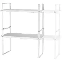 OEM Küchenschrankregal-Organizer, erweiterbar, stapelbares Design, weiß
