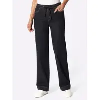 Inspirationen Schlupfjeans , Damen, Gr. 42, Normalgrößen, schwarz (schwarz denim), 98% Baumwolle, 2% Elasthan, unifarben, lang, Jeans Schlupfjeans