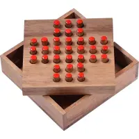 Logoplay Holzspiele Solitär S – rote Stecker - Das kleine Knobelspiel mit Suchtfaktor – kompakt, clever, einfach genial!