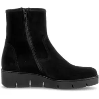 Gabor Stiefelette , Damen, Gr. 40,5, schwarz, Veloursleder, unifarben, Basic, Schuhe Stiefelette, Keilabsatz, Boots