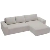 GRAINGOLD Ecksofa L-Form Tazones Rechts - Ecksofa mit Schlaffunktion, Bettkasten - Moderne Ecksofa, Wohnzimmer Sofa - Eckcouch Grau (Komodo 20)