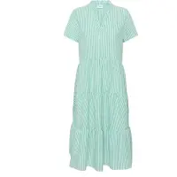 St. Tropez Midikleid SAINT TROPEZ "Damen Kleid ElmikoSZ", Damen, Gr. XS, N-Gr, grün (pistachio grün weiß stripe), Obermaterial: 100% Baumwolle CO., Kleider Midikleid