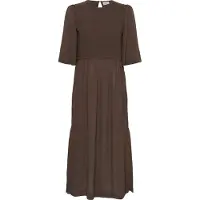 Saint tropez Midikleid SAINT TROPEZ "Damen Kleid ShaktiSZ", Damen, Gr. M, N-Gr, braun (chocolate braun), Obermaterial: 100% Viskose CV., Kleider Midikleid