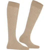 Falke Kniestrümpfe "Snow Glitter", Kinder, Gr. 35-38, beige (country (4380)), Obermaterial: 52% Schurwolle WV. 44% Polyamid PA. 4% Polyester PES., glatt, Socken Kniestrümpfe