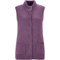 Goldner Strickjacke "Kurzgröße Strickweste mit Knopfleiste" aufgesetze Taschen