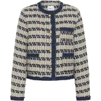 Saint tropez Blusenblazer SAINT TROPEZ "Damen Blazer SheelaSZ", Damen, Gr. XL, braun (braun rice), Obermaterial: 100% Polyester PES., Blazer Blusenblazer