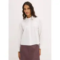 Bonprix Langarmbluse , Damen, Gr. 36, weiß, Obermaterial: 97% Baumwolle, 3% Elasthan, loose fit, Blusen Langarmbluse, locker geschnittene Hemdbluse, in Hüftlänge, Loose Fit, mit Langarm