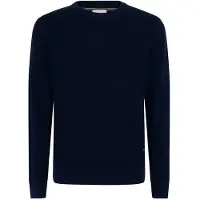 Pierre Cardin Rundhalspullover , Herren, Gr. L, blau (salute), Strick, Obermaterial: 75% Baumwolle, 25% Polyamid, regular fit hüftlang, Rundhals, Pullover Rundhalspullover, mit Waffelstruktur- Muster