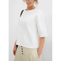 Bonprix T-Shirt , Damen, Gr. 40/42 (M), weiß (wollweiß), Obermaterial: 100% Baumwolle, oversize, Shirts T-Shirt, Oversize-Style, mit Rundhalsausschnitt, aus Baumwolle