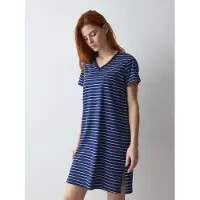 Triumph 1100000002199 "Nightdresses NDK 08 X", Damen, Gr. 42, N-Gr, blau (blau, schwarz combination), Jersey, Obermaterial: 100% Baumwolle, Kleider 1100000002199, weich und atmungsaktiv