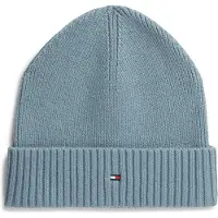 Tommy Hilfiger Strickmütze "TH FLAG PIMA COTTON BEANIE" Beanie mit Logostickerei, mit Kaschmiranteil Unisex