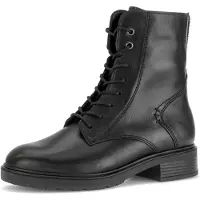Gabor 8010 Stiefelette schwarz, Echtleder, 2cm Absatz, 17cm Schafthöhe, Weite H, Schnürung & Reißverschluss, Wechselfußbett
